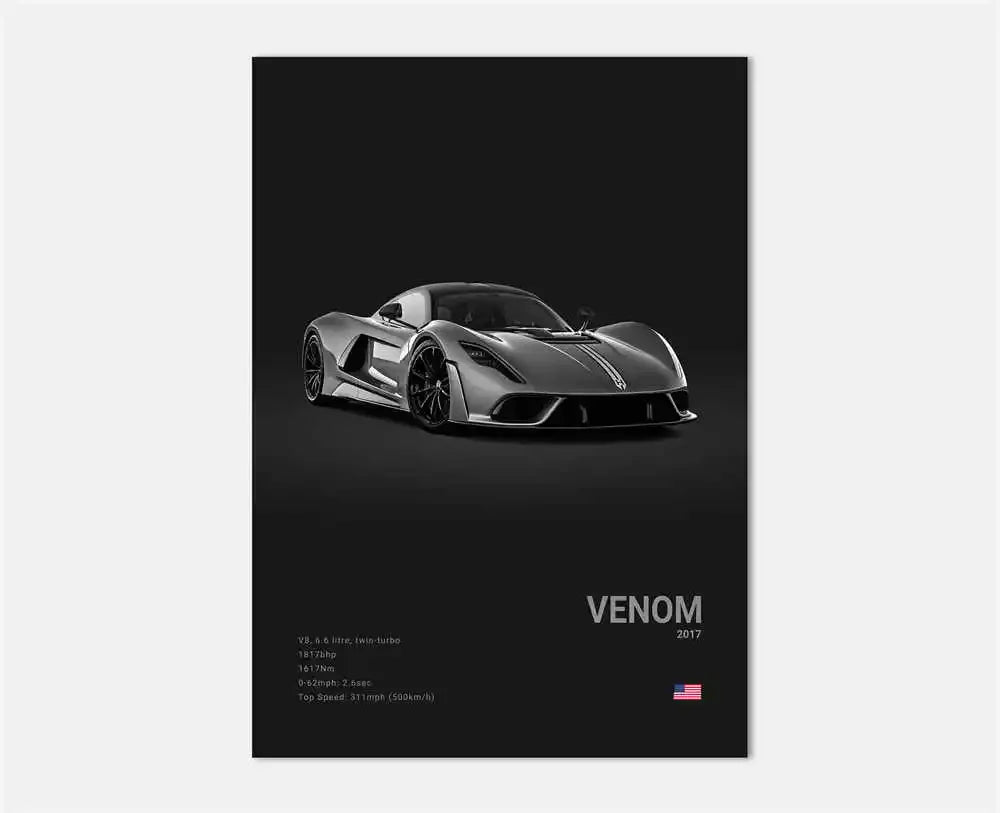 Pop Art Black Luxury Supercar Canvas Poster Wall  Home Mancave Decor Ghost GT RS