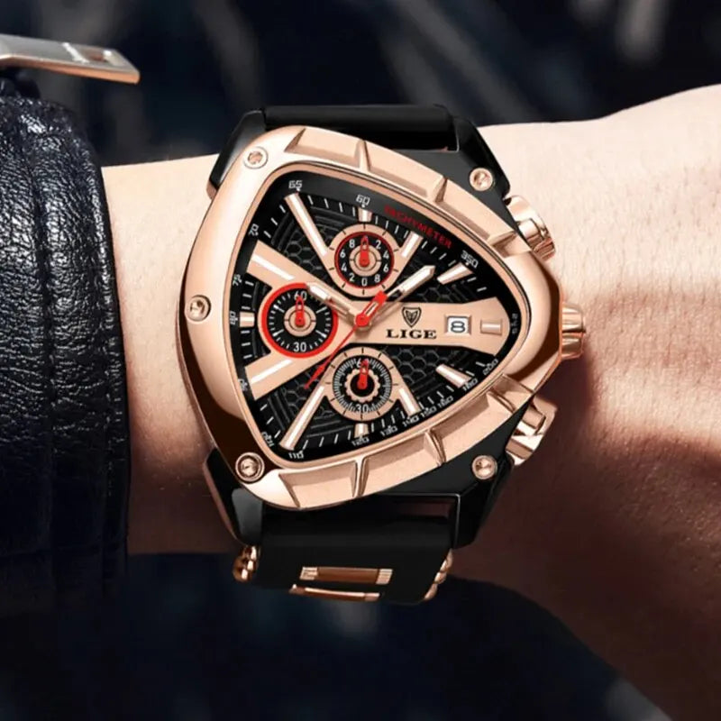LIGE Original Luxury Men's Watch with Box choice of finish, Perfect Gift