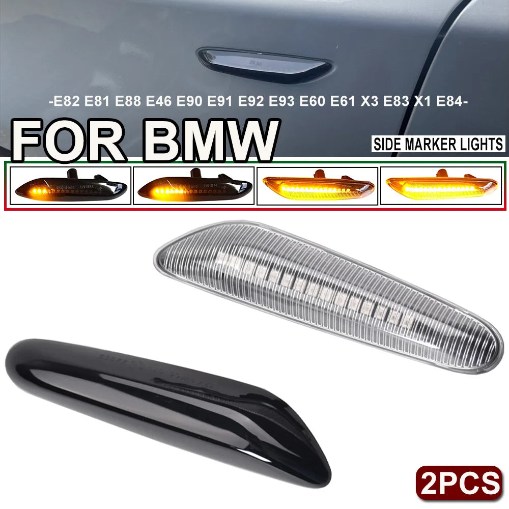 Sequential LED Turn Signal Side Marker Lights for BMW X3 X1 E46 E90 E92 E87 E88