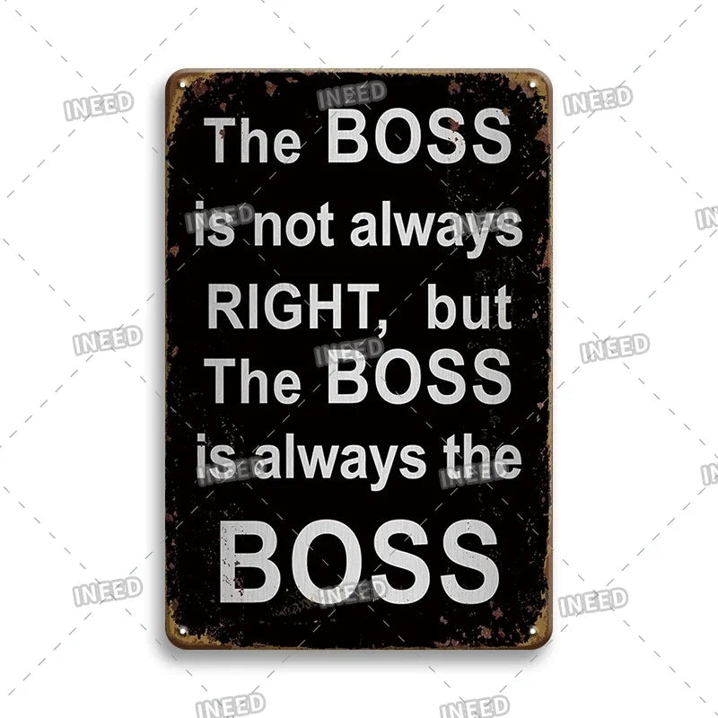 Funny Quote Tin Sign, Garage Wall Plaque, Humorous Metal Sign for Man Cave Decor