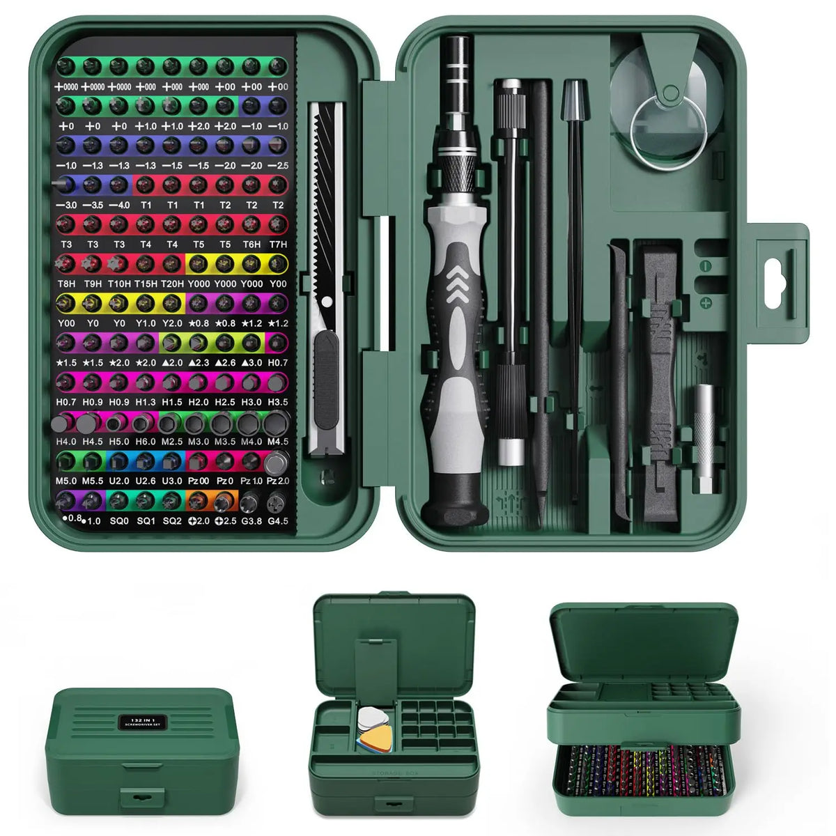 132-in-1 Magnetic Precision Screwdriver Set w/ Storage Box – Repair Tool Kit
