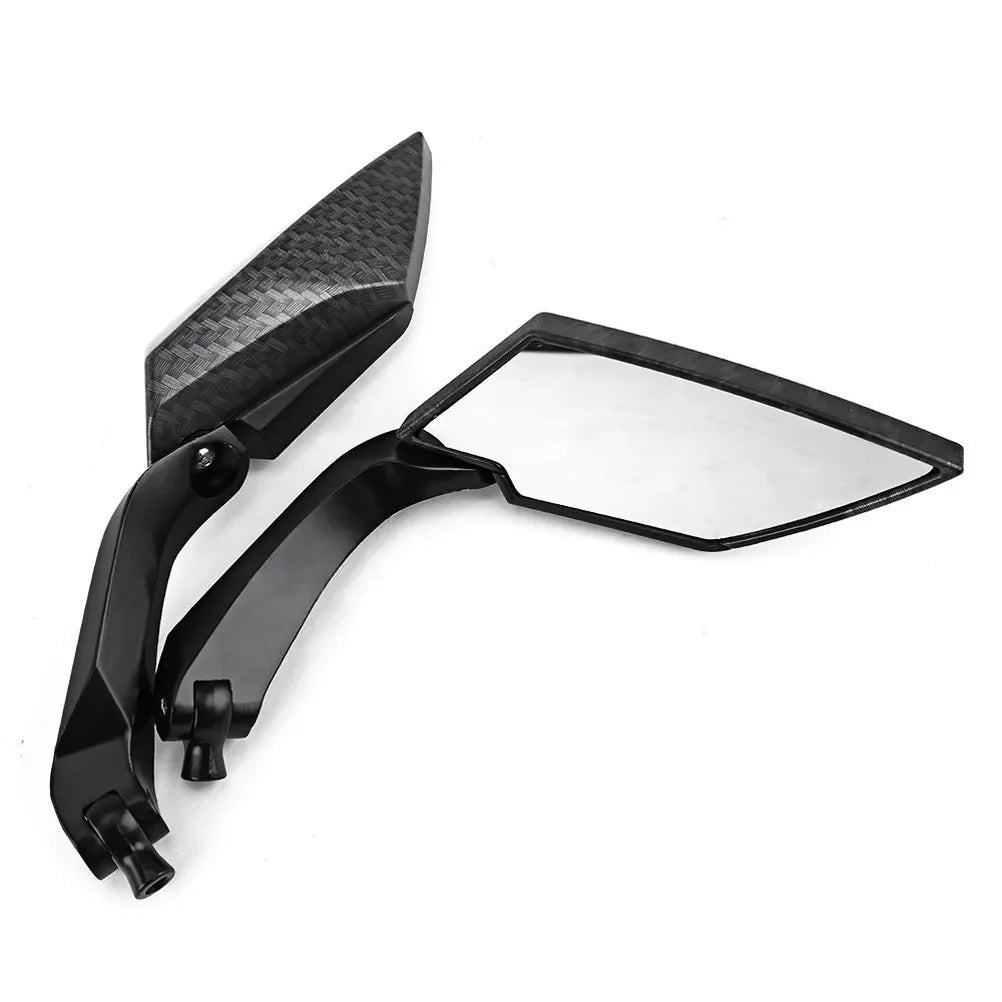 Pair Universal Carbon effect Adjustable Mirrors Motorcycle ADV Touring Scooters