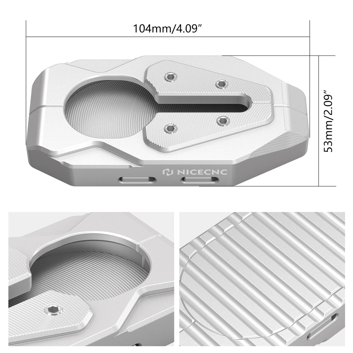 BMW R1250GS R1200GS Kickstand Pad CNC Side Stand Extension Plate 2016–2023