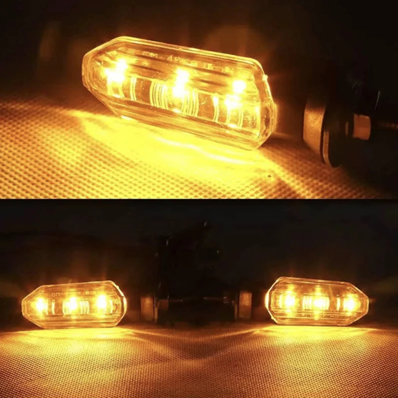 2/4PCS 12V LED Mini Bullet Turn Signal Brake DRL Lights for Honda Suzuki