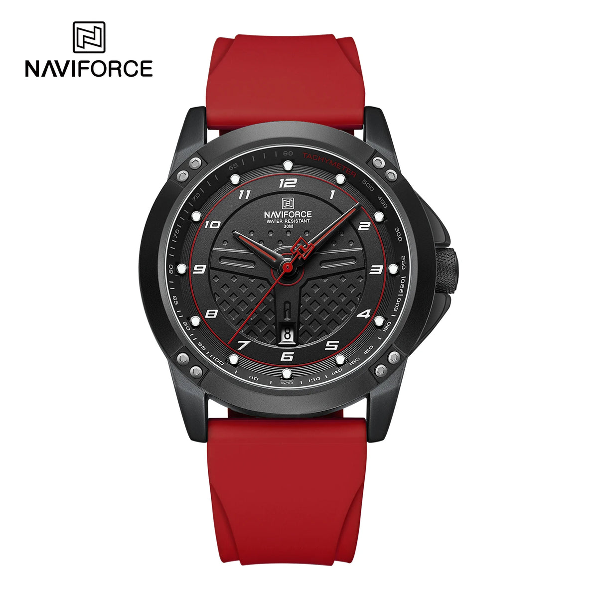 NAVIFORCE Men's Sport Quartz Watch – Waterproof, Luminous, Date Display