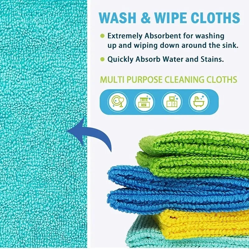 1/20Pcs Microfiber Cleaning Wipes - Absorbent & Thickened Household Cloths