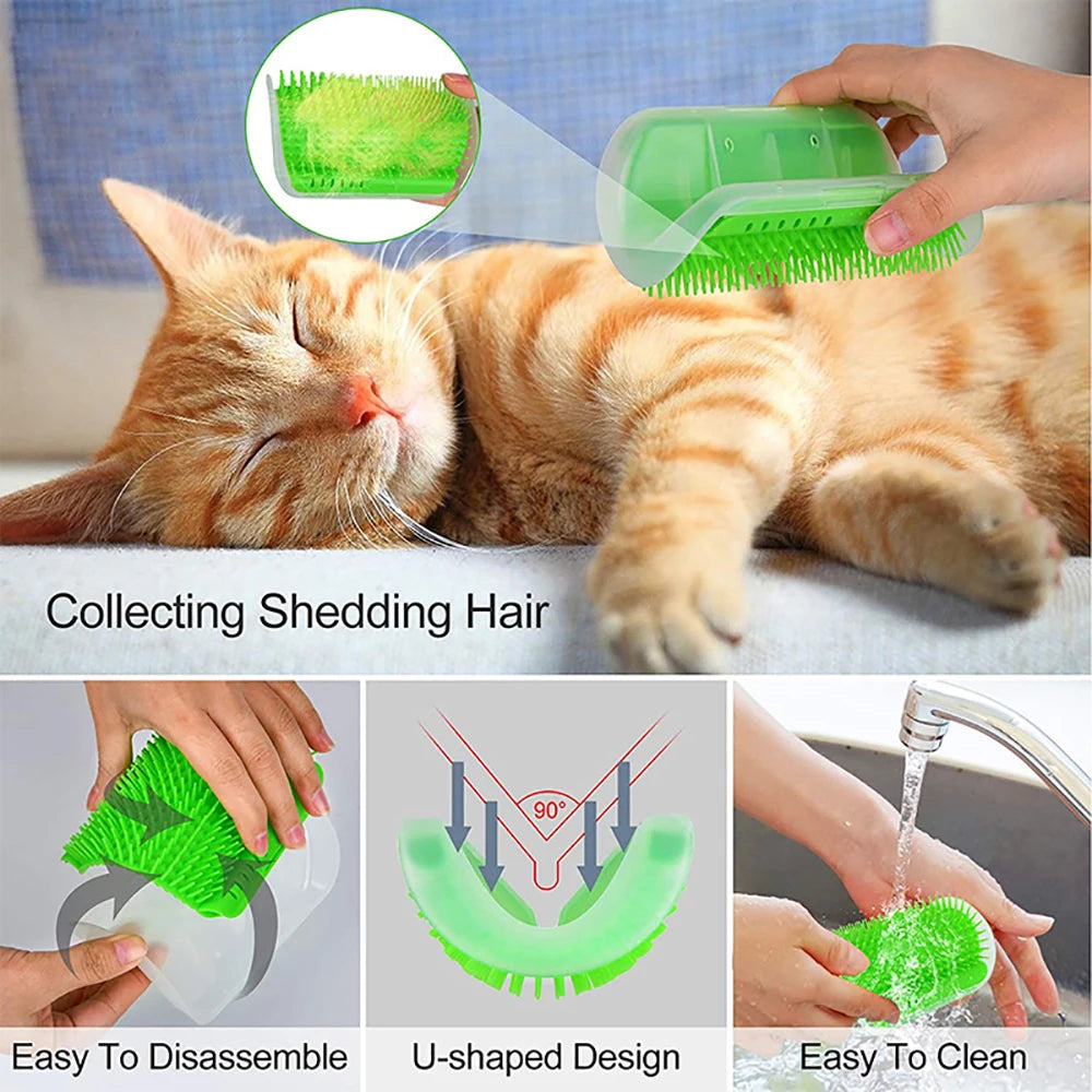 Cat Scratcher & Self-Grooming Massager – Hair Removal & Corner Brush