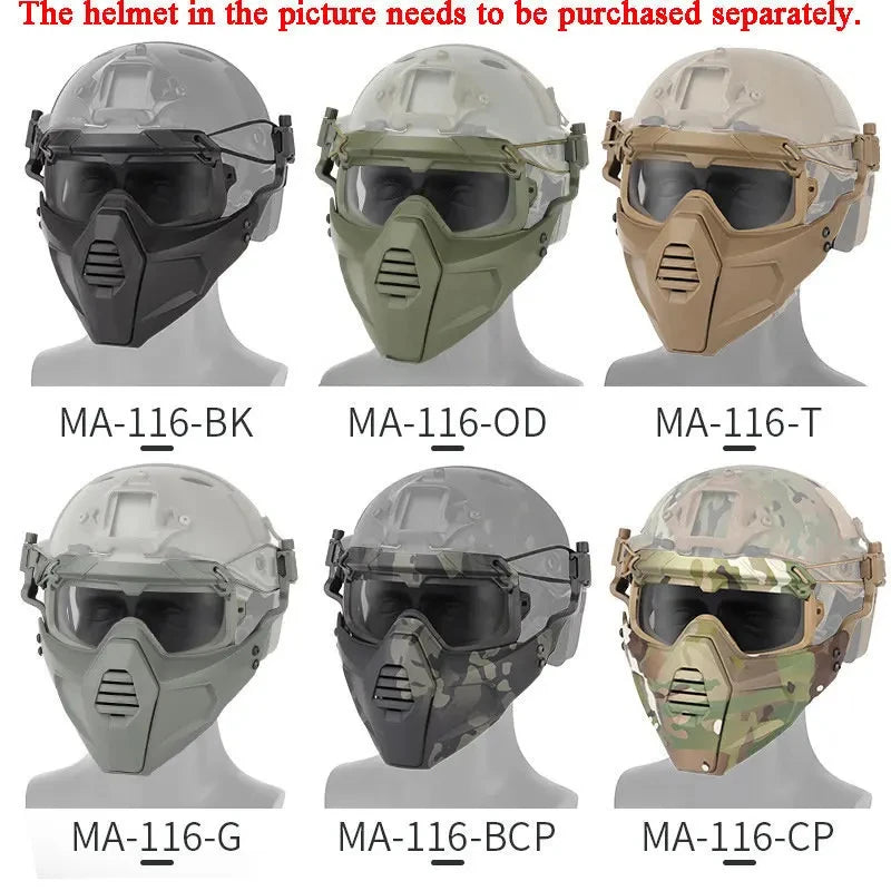 Airsoft Paintball Mask & Goggles Set Half Face Tactical Halloween Eye Protection