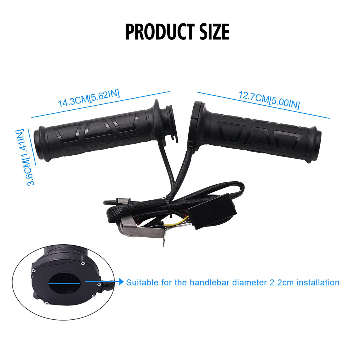 Motorcycle Heated Grips 22mm BMW Universal 12v Comfort adjustable heat levels