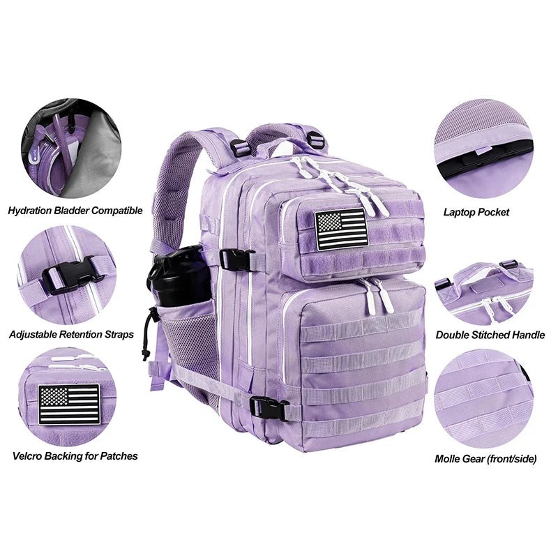 35L Tactical Gym Backpack Rucksack Sports Fitness Travel Bag Molle System