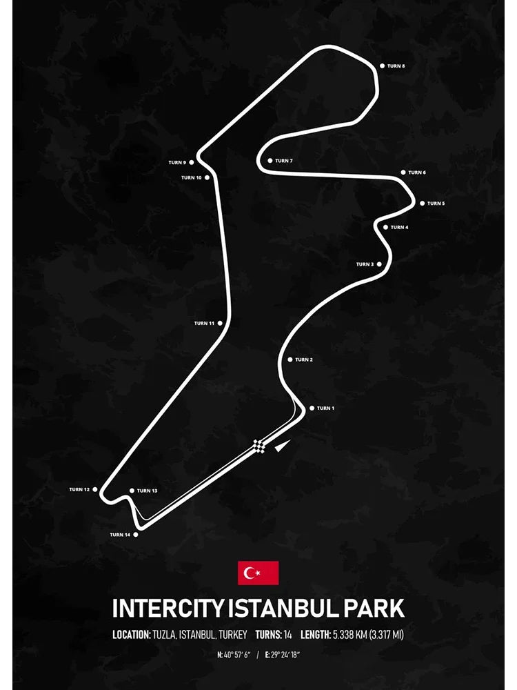 F1 Racing Track Poster Canvas Prints Monaco, Silverstone, Spa, Le Mans - Mancave