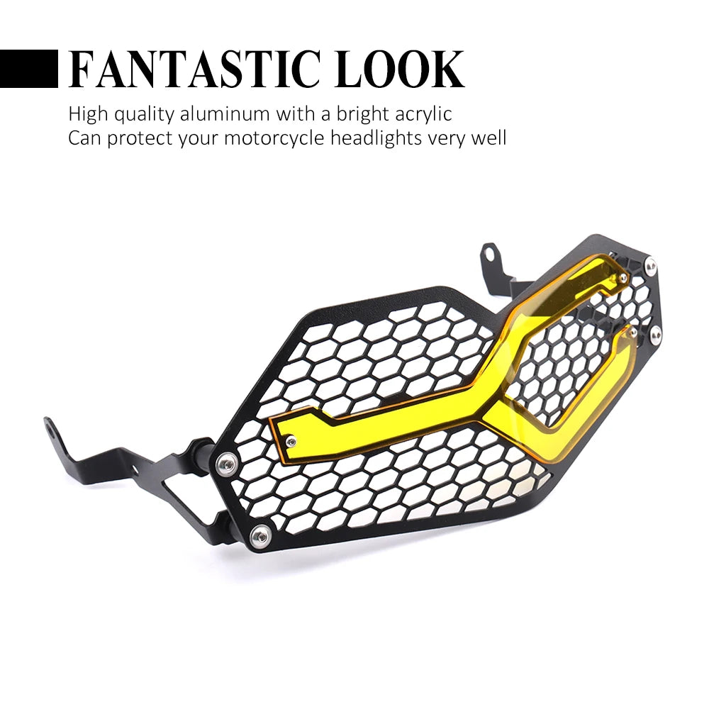 Headlight Protector Guard BMW F850GS/F750GS Adventure 2018-24, Aluminium+Acrylic