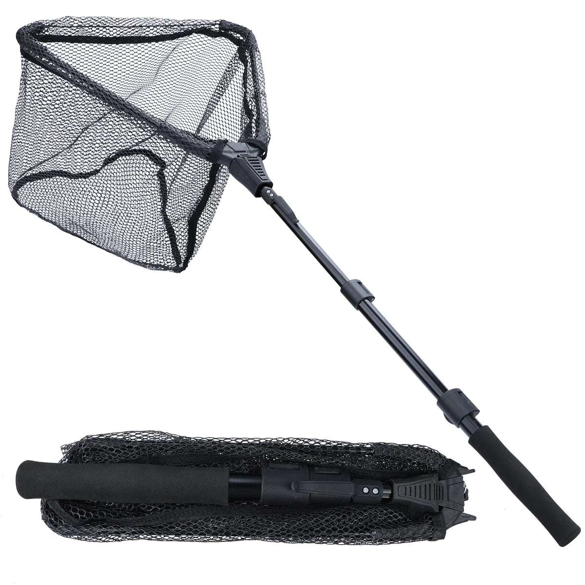 Portable Retractable Fishing Net 75/95/115cm for Bass, Carp, Trout, Multifilament