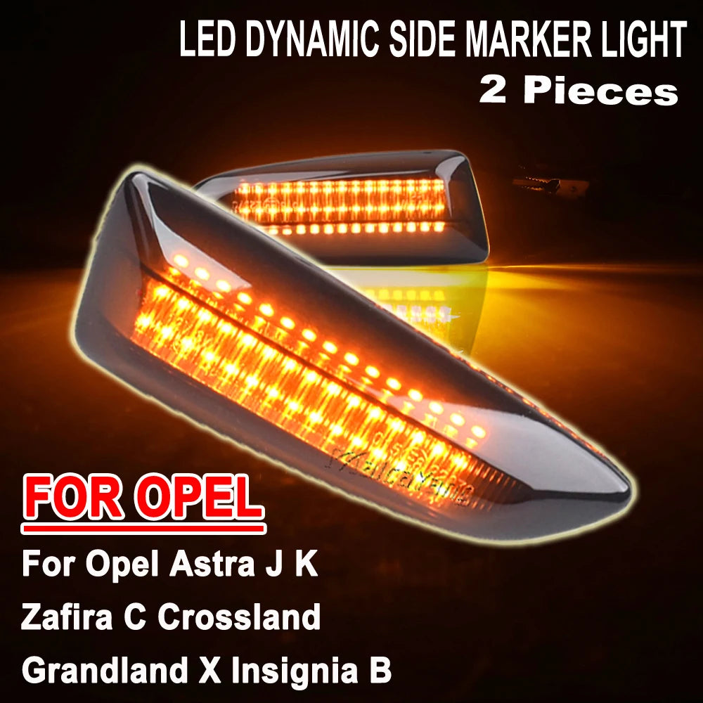 Dynamic LED Side Marker Turn Signal Lights for Vauxhall/Opel Astra J K Zafira C