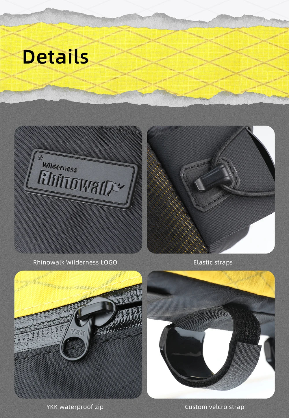 Rhinowalk 2.1L Waterproof Bike Top Tube Bag MTB Gravel Frame Storage Pouch