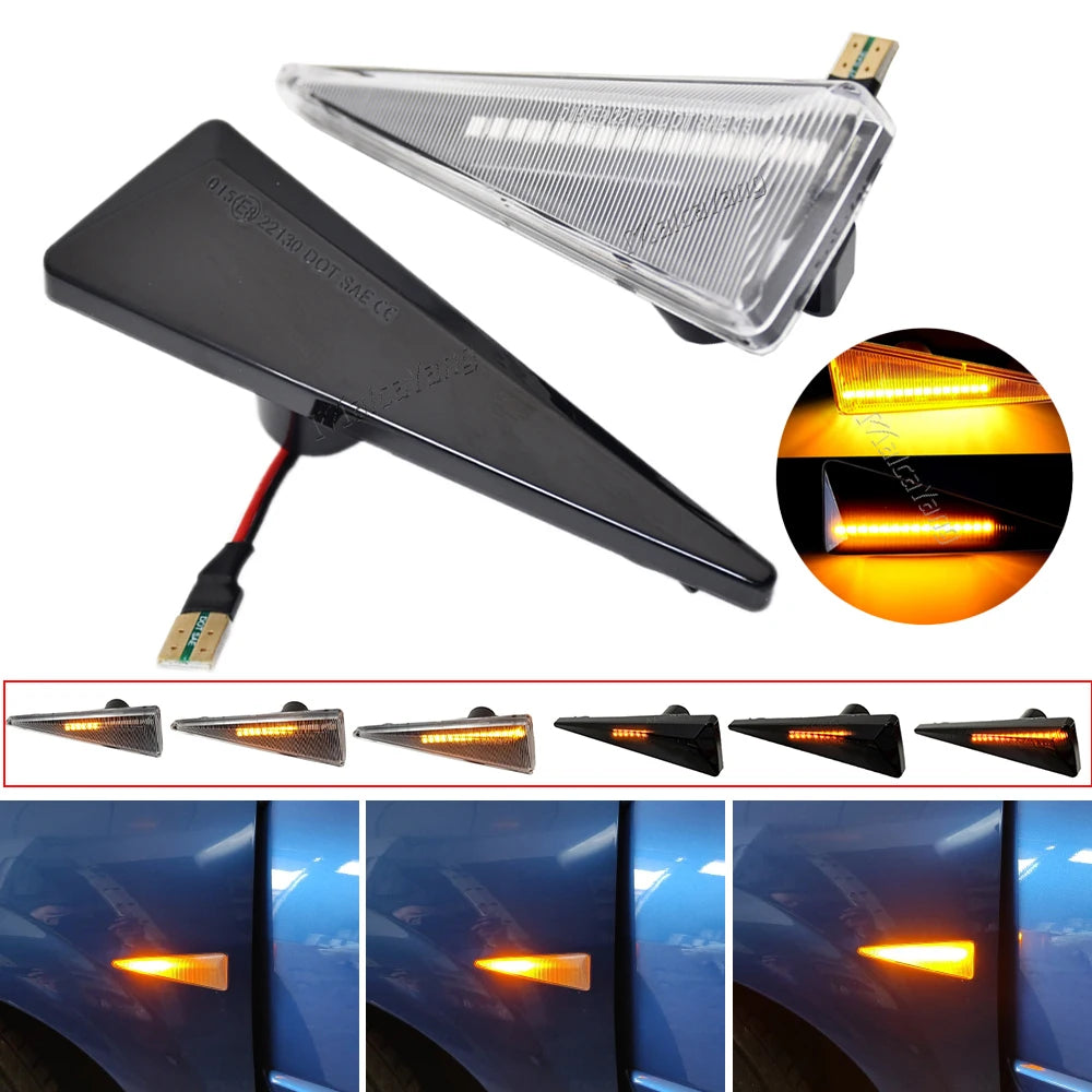 2Pcs LED Dynamic Side Marker Turn Signal Light for Renault Megane Espace Scenic