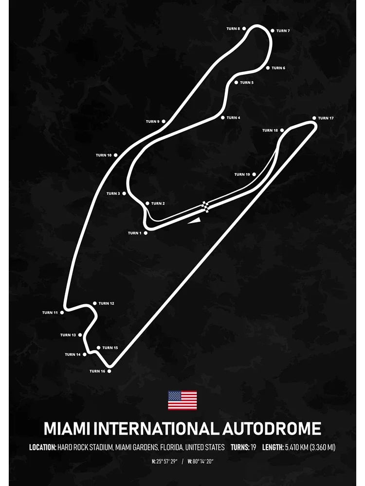 F1 Racing Track Poster Canvas Prints Monaco, Silverstone, Spa, Le Mans - Mancave