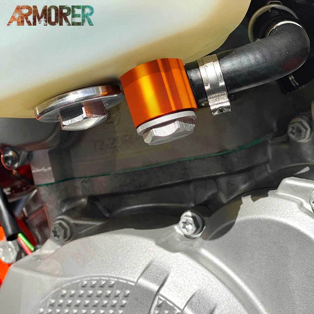 KTM 300 EXC TPI TPS Sensor Guard Protector CNC Aluminum Orange/Blue 2018-2023