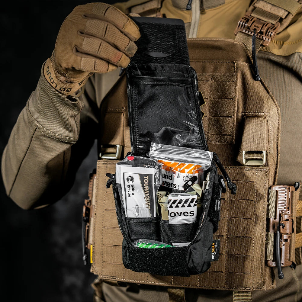 RHINO RESCUE MOLLE IFAK First Aid Kit Tourniquet Gauze Tactical Pouch EMS