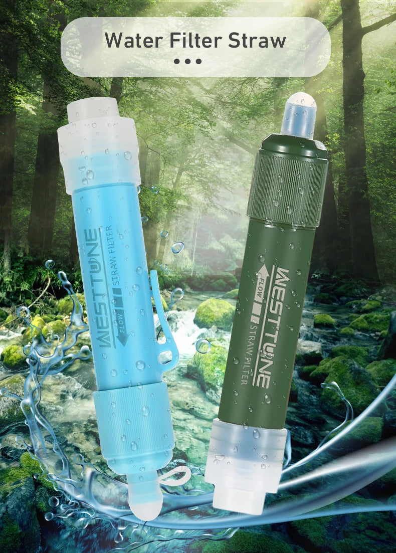 Mini Water Filter Straw – 4000L Purifier for Camping, Hiking & Emergency Use