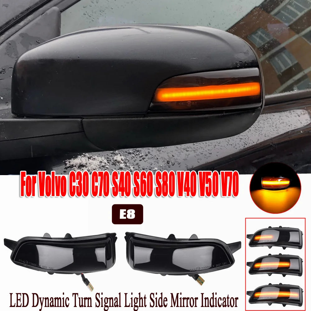 Pair of LED Turn Signal Indicator Lights for Volvo S40 S60 S80 C30 C70 V50 V70