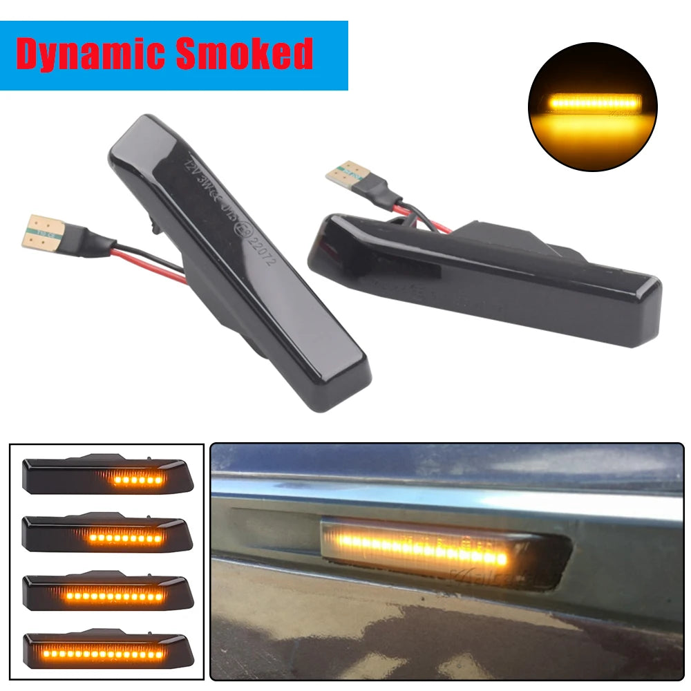 Dynamic LED Fender Turn Signal Light for BMW X5 E53 E36 M3 2000-2005 Side Lamp