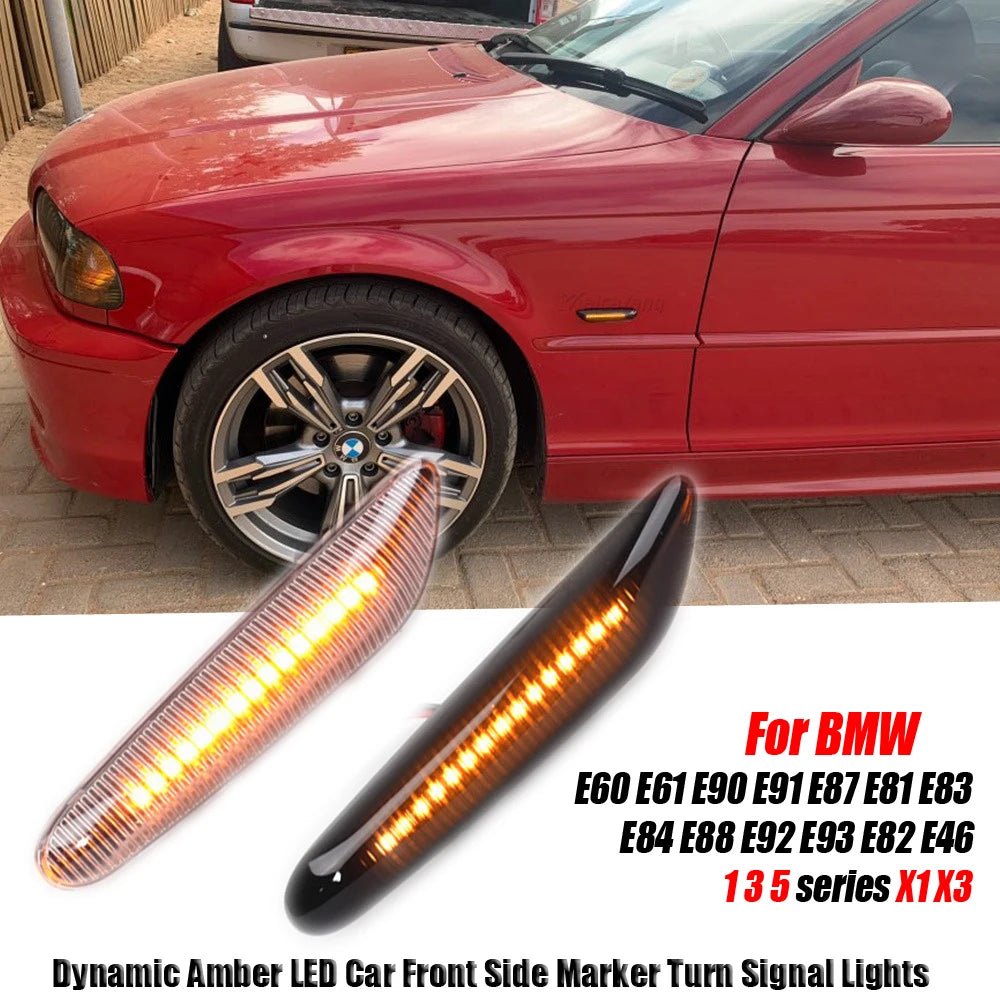 2X Dynamic LED Side Marker Turn Signal Light BMW E46 E90 E60 X1 X3 1 3 5 Series