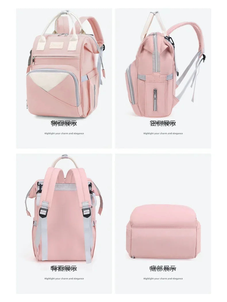 Large Capacity Mummy Diaper Bag Backpack - Waterproof, Stroller Hanging Bag