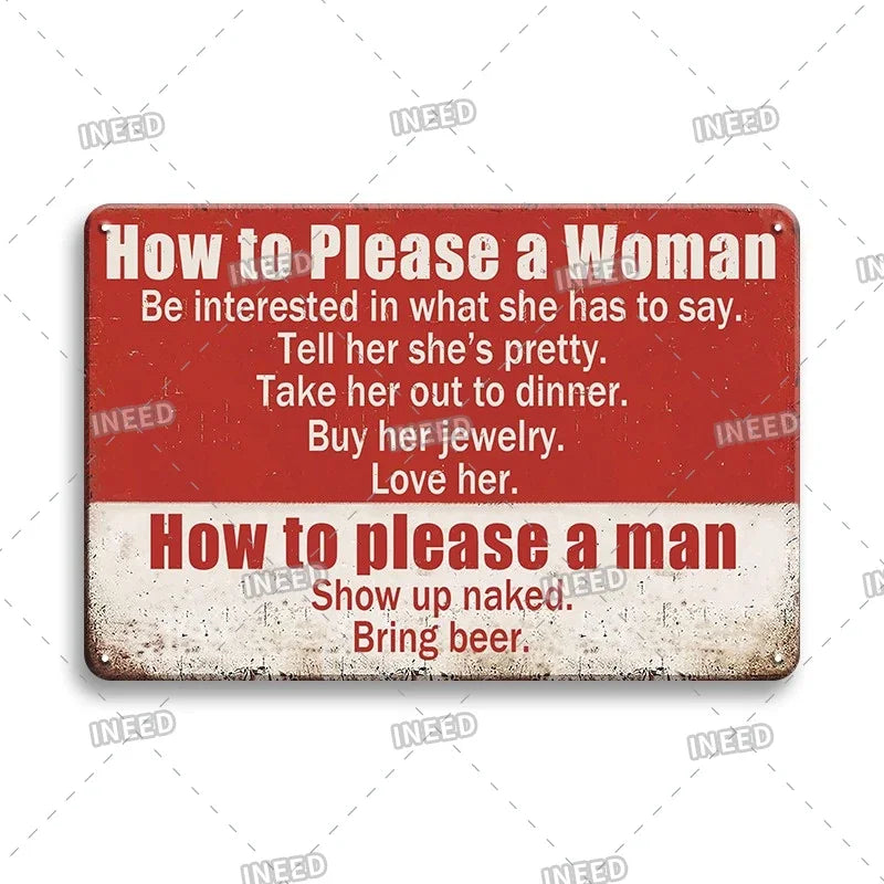Funny Quote Tin Sign, Garage Wall Plaque, Humorous Metal Sign for Man Cave Decor