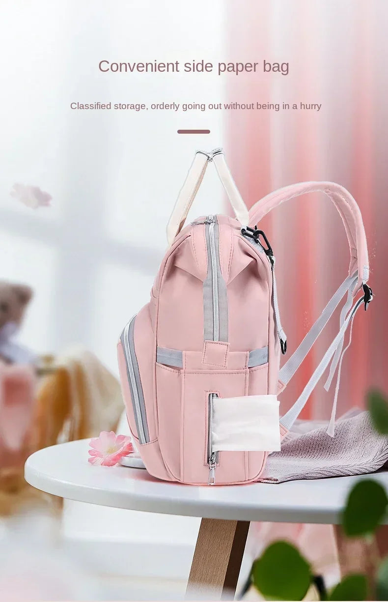 Large Capacity Mummy Diaper Bag Backpack - Waterproof, Stroller Hanging Bag