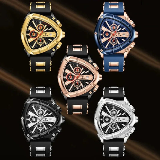 LIGE Original Luxury Men's Watch with Box choice of finish, Perfect Gift