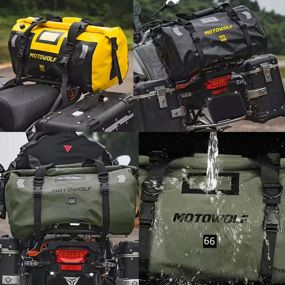 Waterproof Motorcycle Saddlebags 40L 60L 66L Luggage Touring Adventure IP68