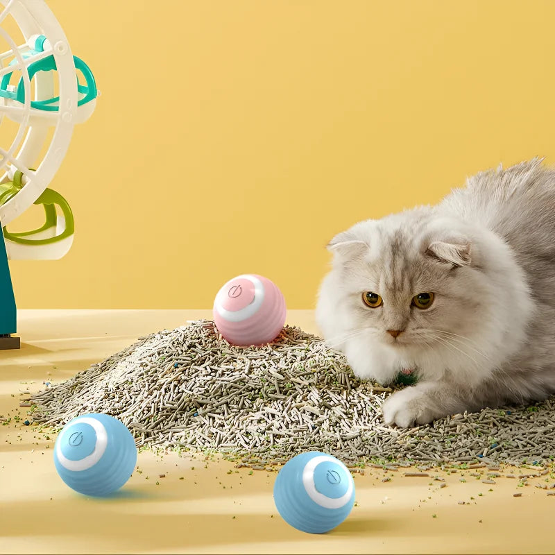 Smart Interactive Cat, Pet Ball Toy, Automatic Rolling, Rechargeable & Silent,