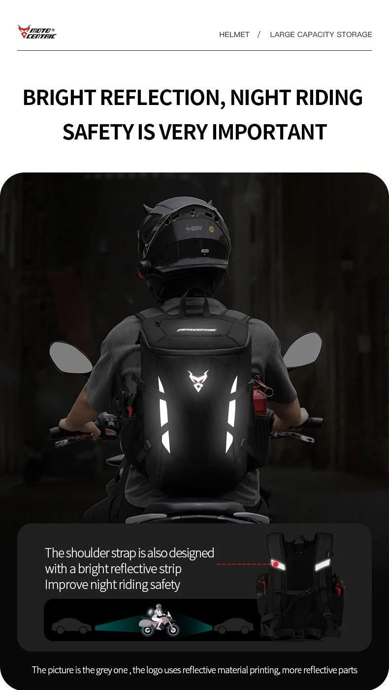28L Motorcycle Backpack Waterproof Helmet Bag Travel Knapsack Touring luggage