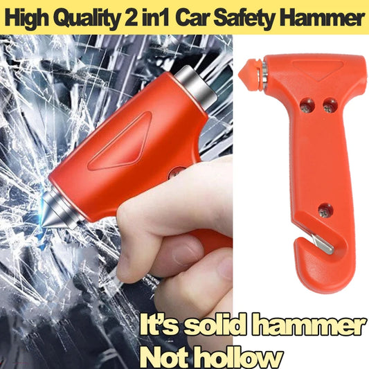 Emergency Car Safety Hammer Glass Breaker & Seat Belt Cutter, 2-in-1 Escape Tool