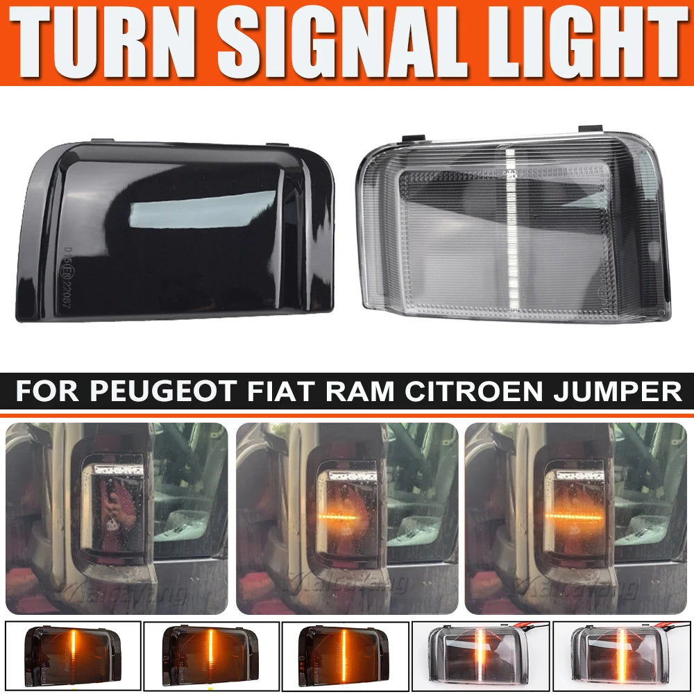 2pcs LED Dynamic Turn Signal Mirror Light For Peugeot Boxer Fiat Ducato Jumper