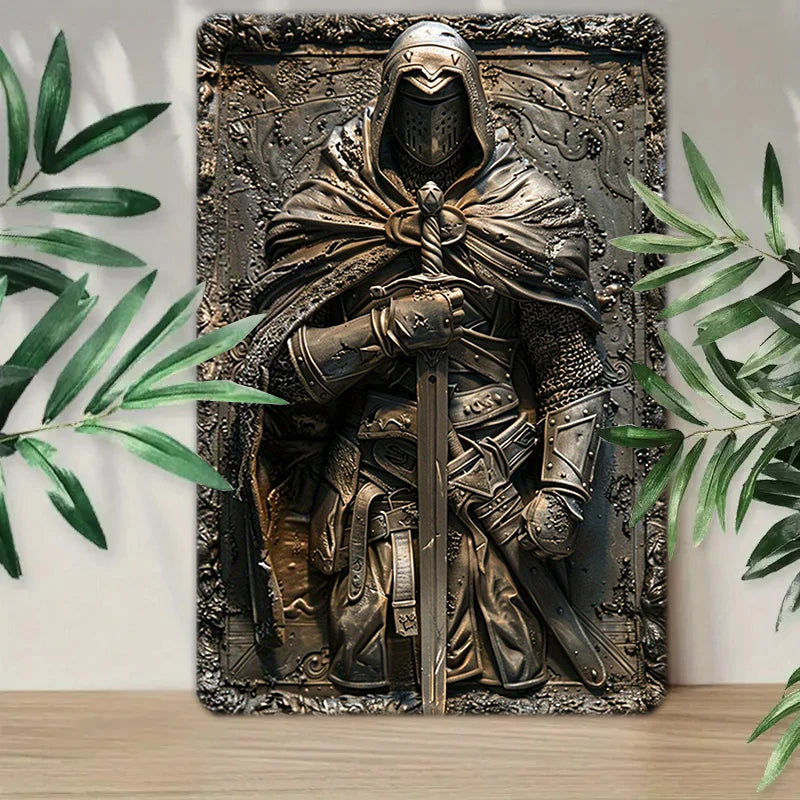 Vintage 3D Effect Medieval Style Metal Plaque, 2D Garage Man Cave 6 Designs