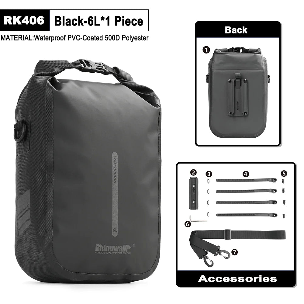 Rhinowalk Waterproof 4L-6L Bike Fork Bag Quick Release Shoulder Pack MTB Road