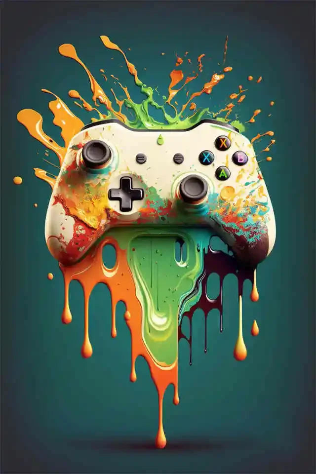 Colorful Vibrant Gamer Canvas Wall Art Nordic Aesthetic Unframed Poster Mancave