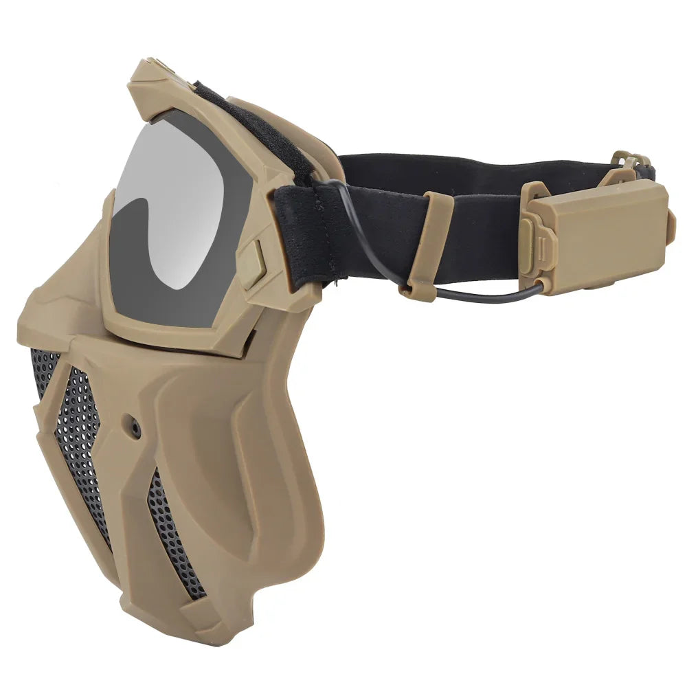 Airsoft Paintball Full Face Mask Protection Anti-Fog with Fan built-in, Cosplay