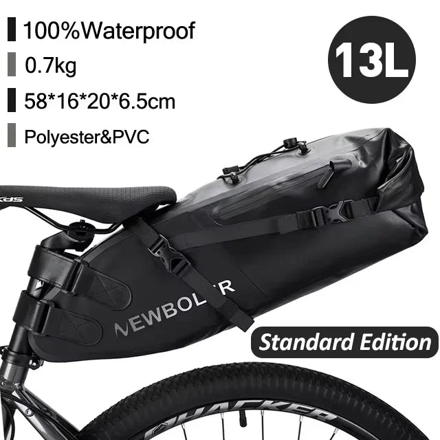 13L Waterproof Bicycle Saddle Tail Bag MTB Road Bike Luggage Touring eatpost