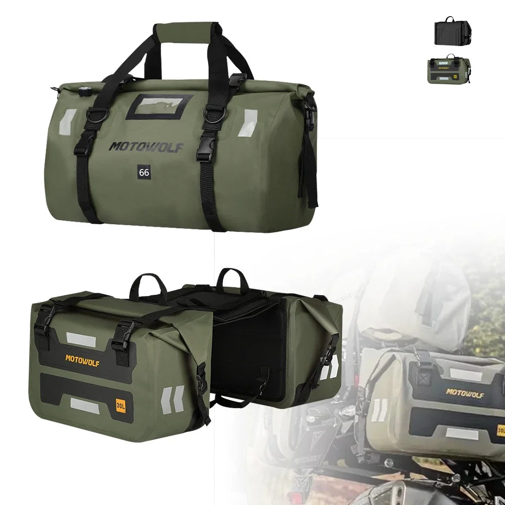 Waterproof Motorcycle Saddlebags 40L 60L 66L Luggage Touring Adventure IP68