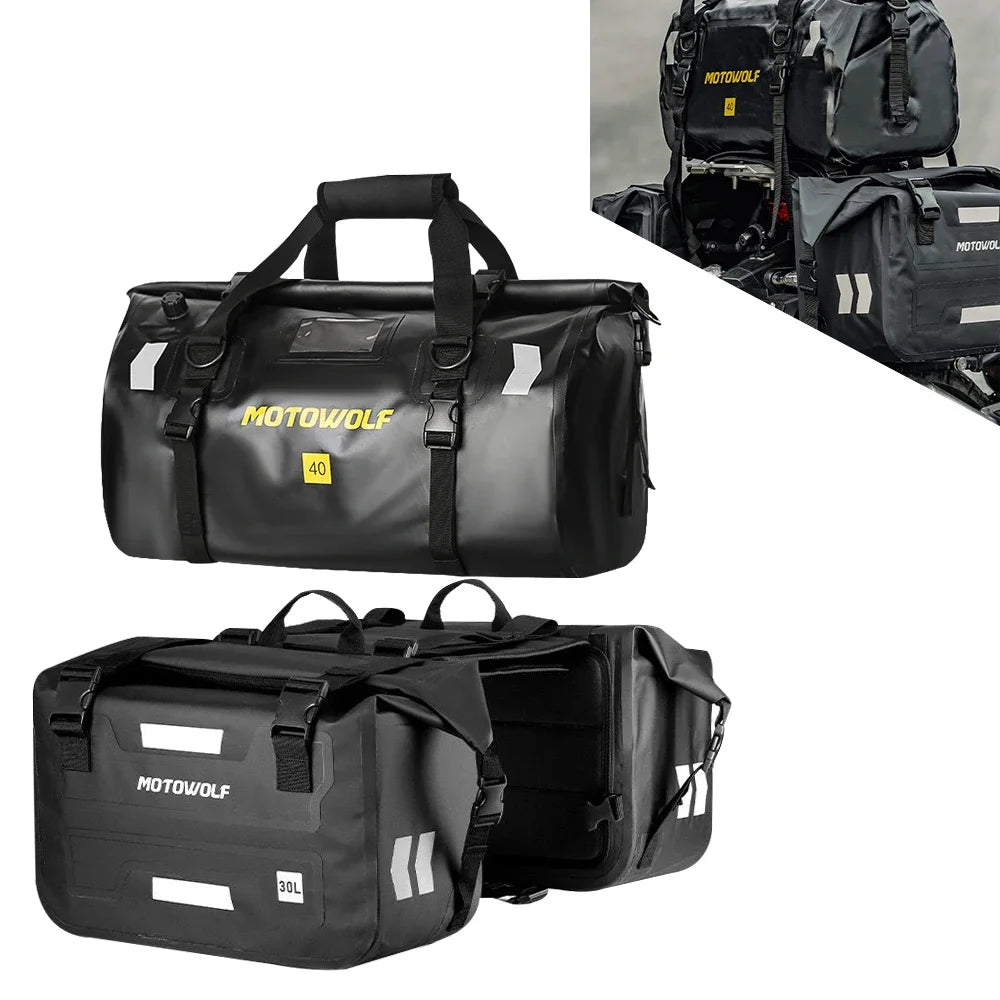 Waterproof Motorcycle Saddlebags 40L 60L 66L Luggage Touring Adventure IP68