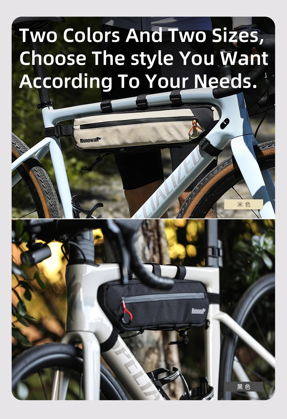 Rhinowalk 2.1L/2.7L Bike Frame Triangle Bag MTB Road Tube Storage Cycling