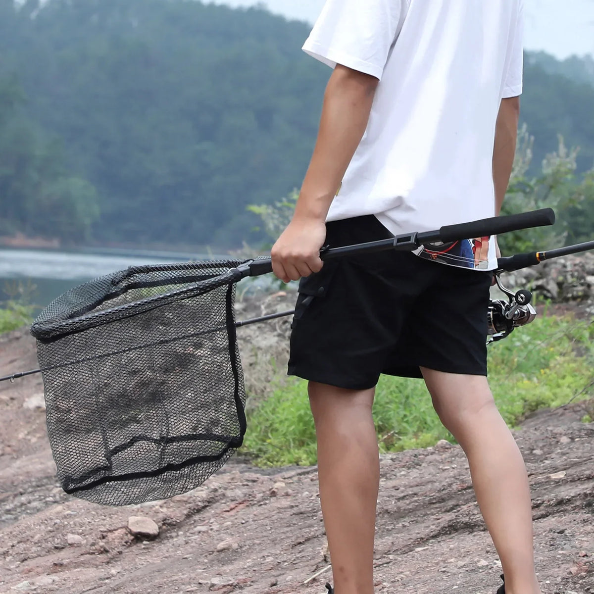 65-112cm options, Folding Telescopic Fishing Landing Net, Retractable Scoop