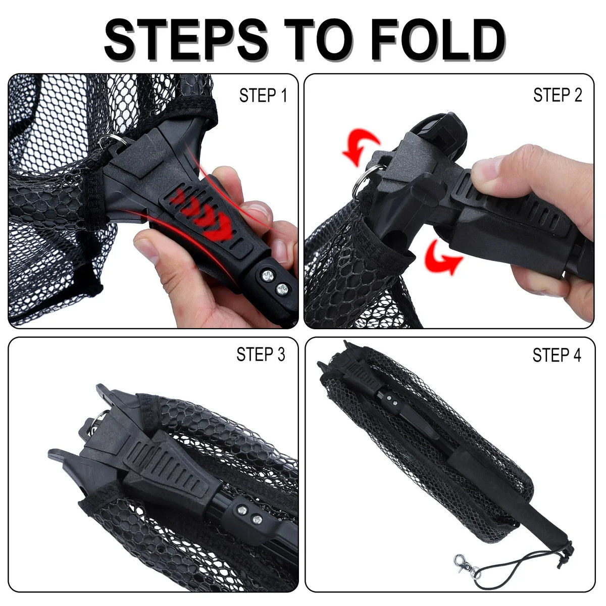 65-112cm options, Folding Telescopic Fishing Landing Net, Retractable Scoop