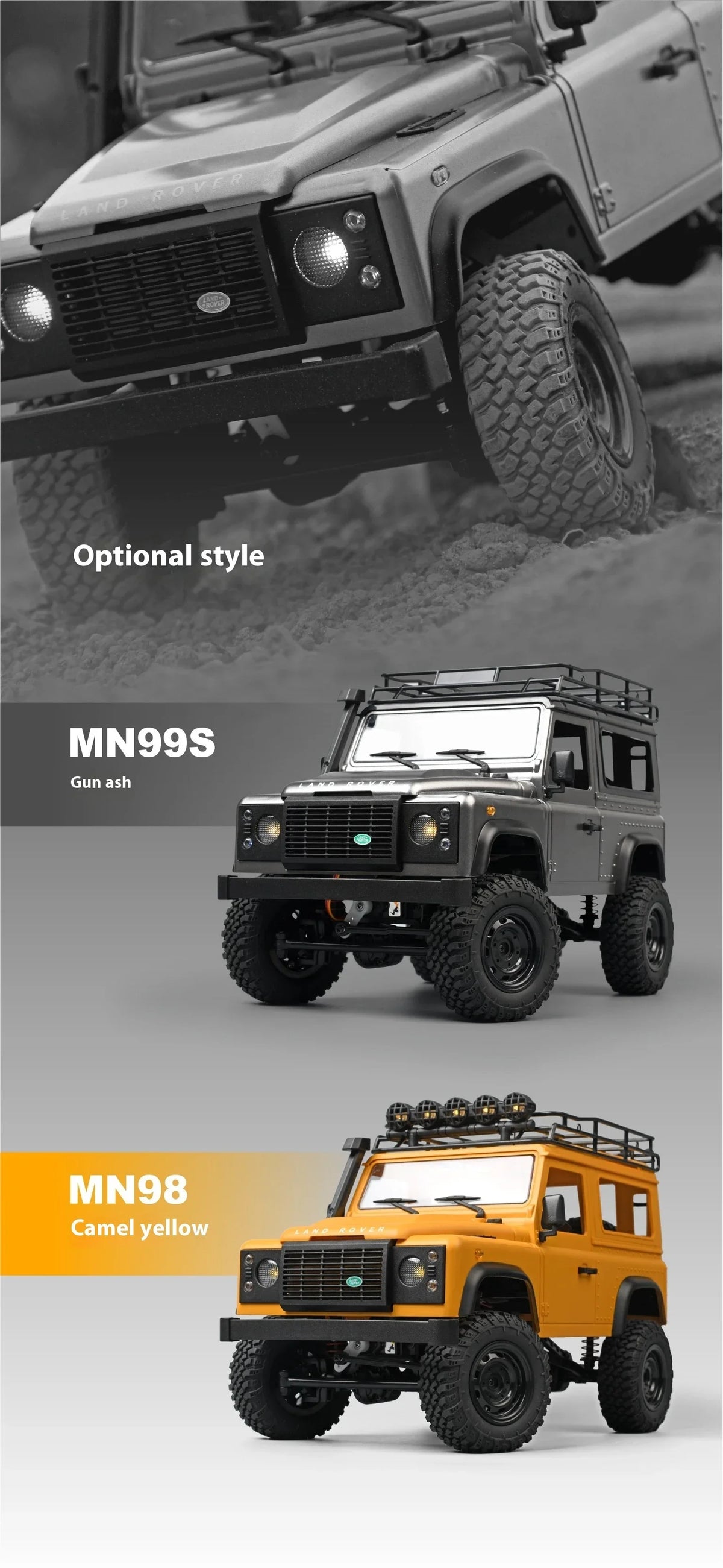 MN99S/MN98 1:12 4WD RC Defender 2.4G RTR Rock Crawler Truck 80m Range 40min