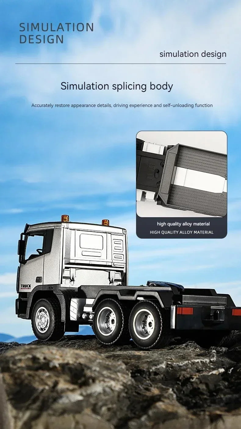Huina 1318 1:24 RC Unit+Trailer Truck Flatbed 2.4G RC Articulated Toy Gift
