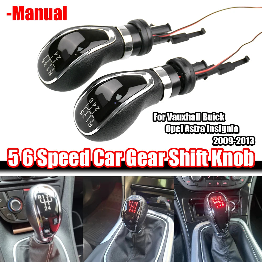 Red LED Car Gear Shift Knob 5/6-Speed Manual for Vauxhall Astra Excelle Insignia