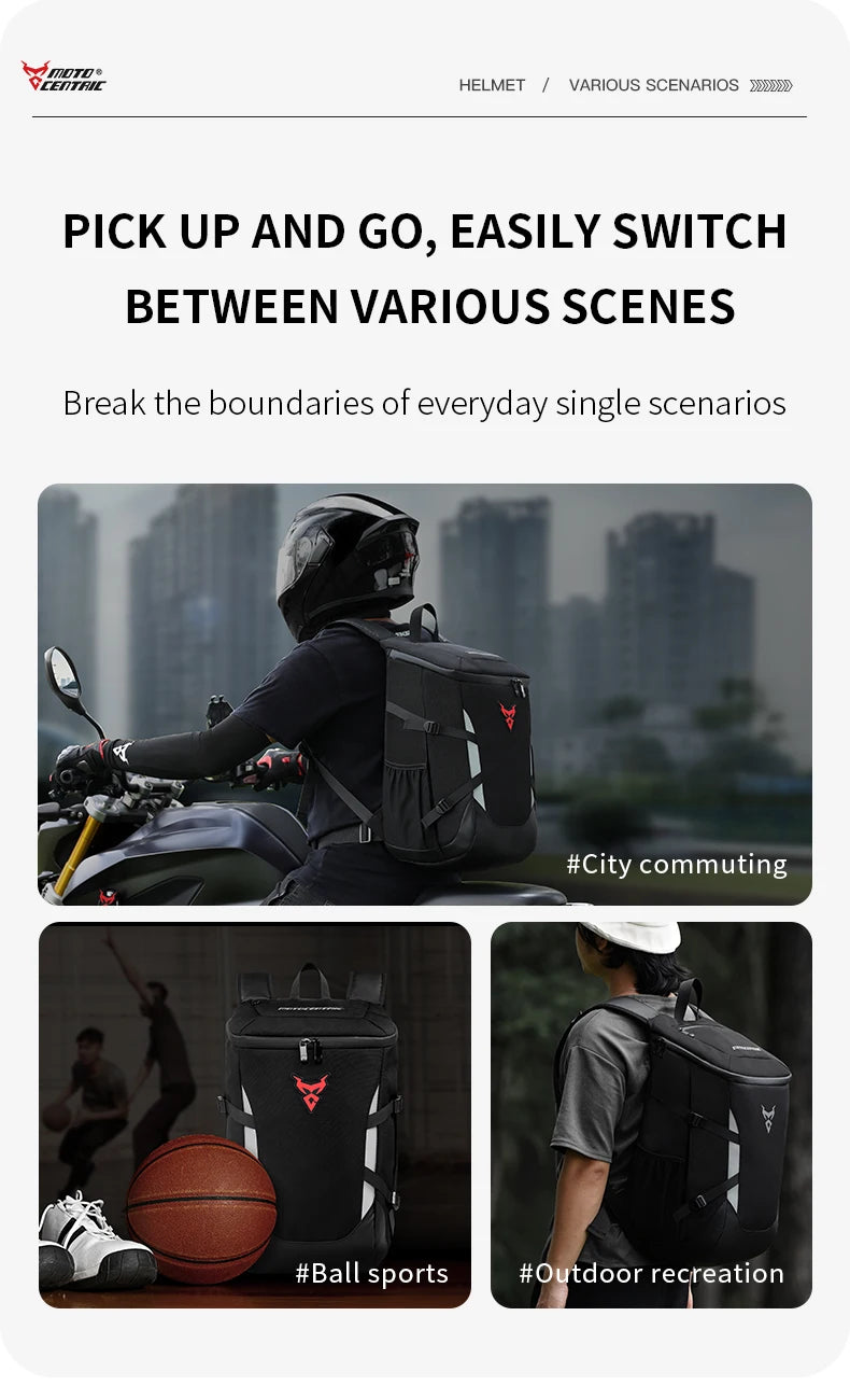 28L Motorcycle Backpack Waterproof Helmet Bag Travel Knapsack Touring luggage